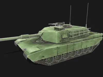 Tank M1 Abrams Low-poly 3D model