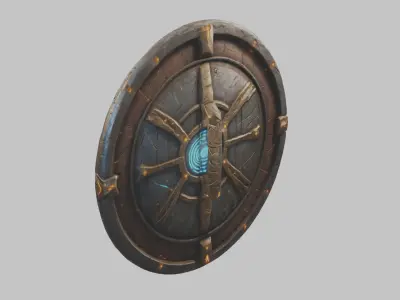 SKull shield medieval lowpoly game asset Low-poly 3D model
