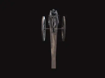 Medieval Cannon V05 New Low-poly 3D model
