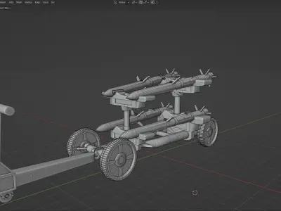 Ballistic Missile Cart Free low-poly 3D model