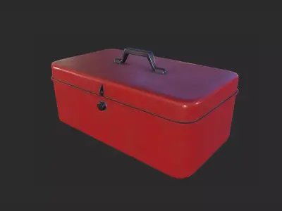 Antique Toolbox game ready Low-poly 3D model