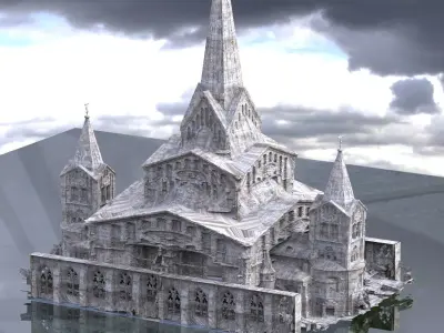 Cthulhu Cult Church 2 versions 3D 3D model