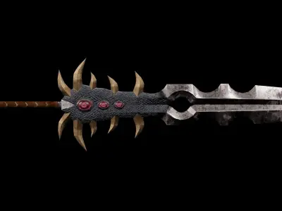 Fantasy sword PBR Low-poly 3D model shop