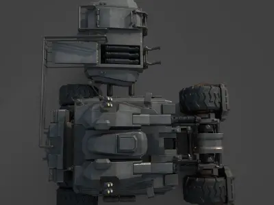 Tank model armored vehicle Low-poly 3D model