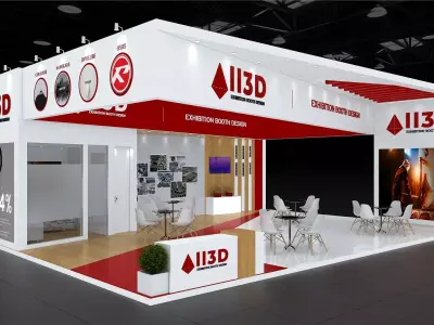 Exhibition Stand Stall Three Side Open 8X10 3D model purchase