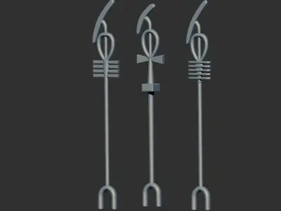 Egyptian Pharaoh Scepter of the god Ptah 3d printable model cnc 3D print model
