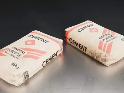 Cement Bag Stack 3D Model Low-poly 3D model