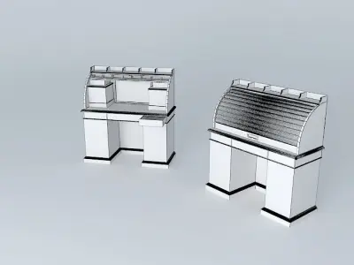 Roll Top Desk Free 3D model