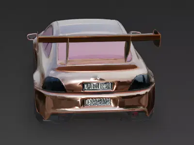 Metallic Rose Gold JDM Icon 3D Model Low-poly 3D model