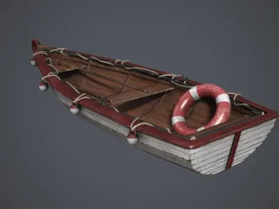 Old Paddle Boat LP Low-poly 3D model