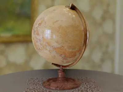 High poly globe model sphere lamp 3D model