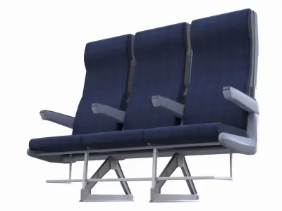 Airline Seat Low-poly 3D model