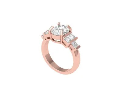 Oval Art Deco Ring 3D print model 3