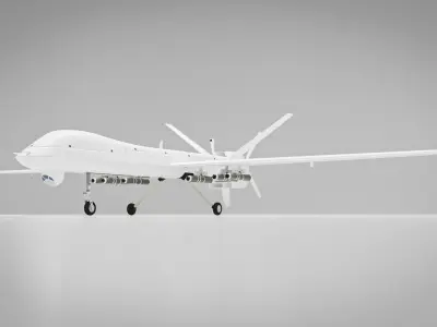 Fighter Air Drone Qods Low and High Poly Low-poly 3D model
