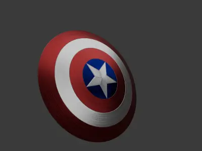 Captain America Shield  Stylized 3D Model  Game Ready Prop Low-poly 3D model
