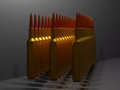 Bullet group of bullets in row Free low-poly 3D model