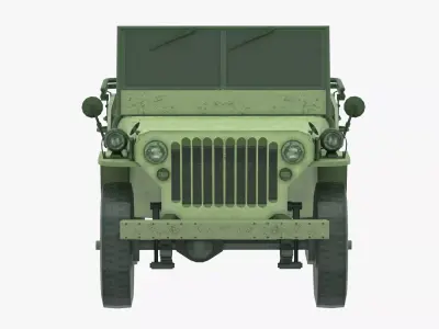 Military Jeep Vehicle Army Game Ready Low-poly 3D model