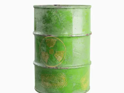 Nuclear Barrel 02 Low-poly 3D model