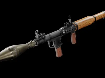 Low Poly RPG 7 gun Low-poly 3D model