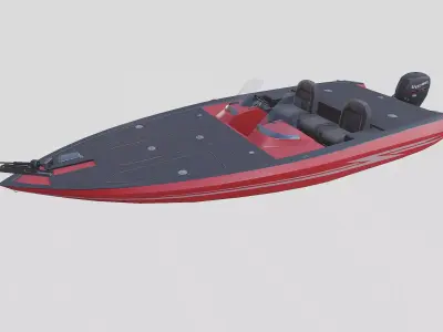 Bass Fishing Boat 01 Low-poly PBR Low-poly 3D model