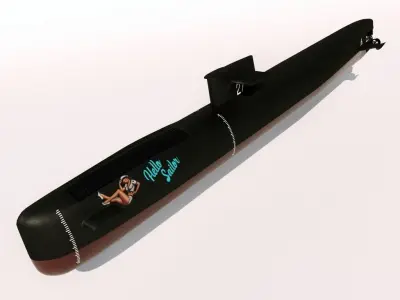 Submarine Low-poly 3D model from CGTrader