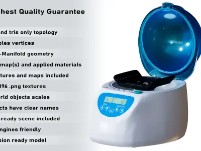 Laboratory Centrifuge Gameready PBR Low-poly 3D model