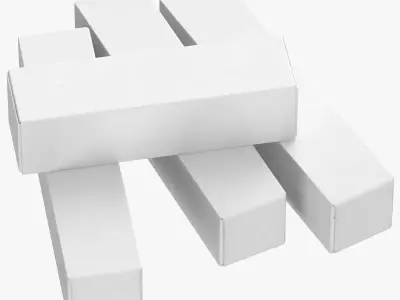 Cardboard Box Set 01 07 3D model