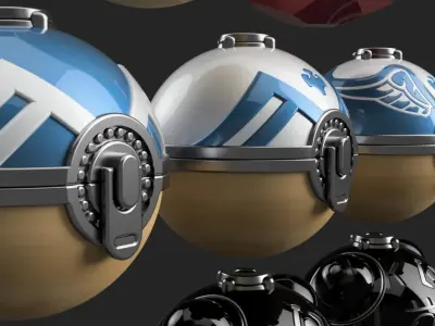 Pokemon - Assorted Hisuian Poke Ball Set - 10 Models 3D print model