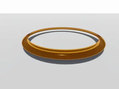 Big Angel Halo Ring Golden Low-poly 3D model