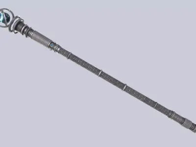 Purity scepter Low-poly 3D model
