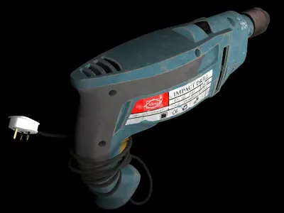 Cordless Power Drill Low-poly 3D model