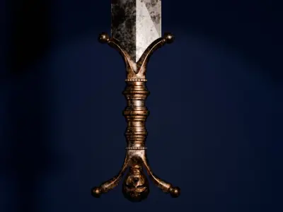 Statuette sword Free low-poly 3D model