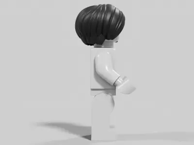 3D Scanned Lego Minifigure Short Bob Hair 3D model