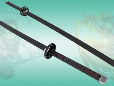 Demon Slayer Tanjiro Kamado Nichirin Sword Low-poly 3D model