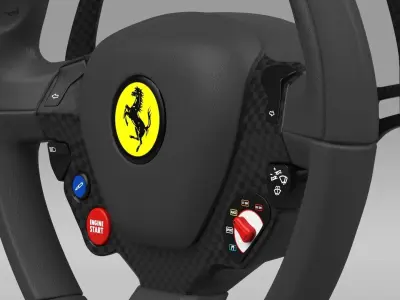 Ferrari Steering Wheel Low-poly 3D model