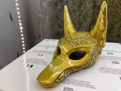 antique dog mask-decoration-for 3d printer-high poly model 3D print model
