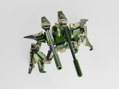 LONG RANGE GUNDAM GUNPLA 3D MODEL Low-poly 3D model