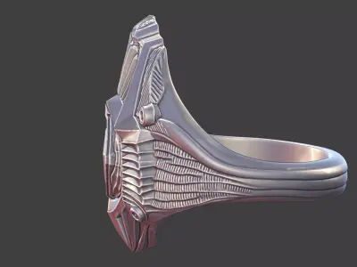 futuristic tribal geometric ring 3D print model