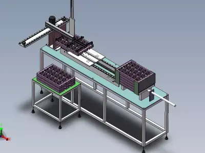Manipulator automatic loading machine Low-poly 3D model