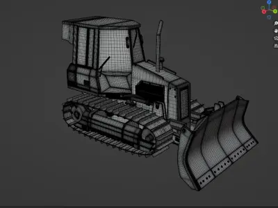 BULLDOZER game prop  unity and ue5 ready Low-poly 3D model