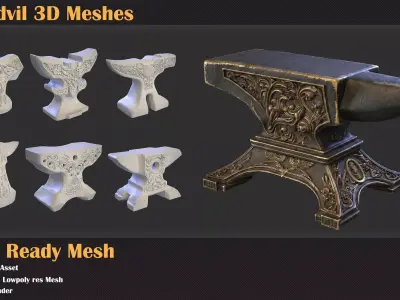 39 Anvil 3D Meshes - VOL 59 Low-poly 3D model