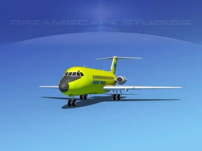 Douglas DC-9-15 Hughes Air West 3D model