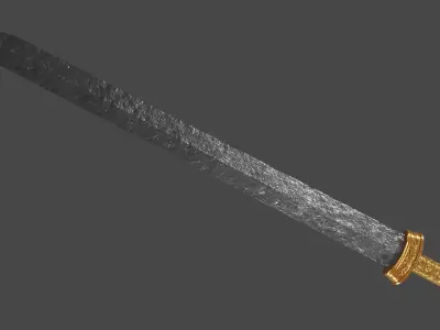 Gladius sword with Langsax handle Low-poly 3D model
