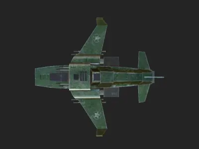 Jet Plane Spaceship 05 - Aircraft Military Airplane Spacecraft Low-poly 3D model