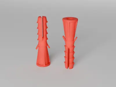High-Detail Subdividable Wall Plug Set - Dowel 3D model
