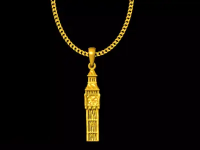 Clock tower pendant charms - one inch pendant 3D print model purchase