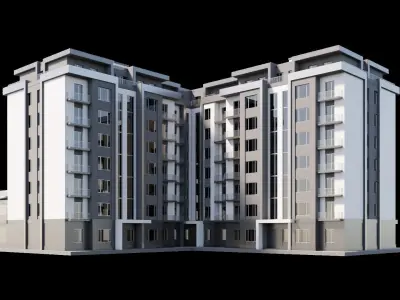 Residental Building 3D model purchase