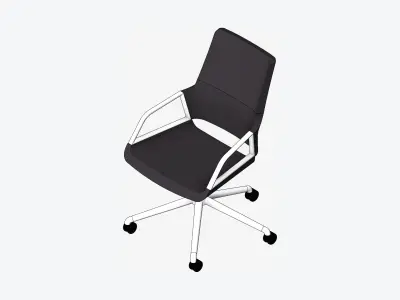 Chair - Conference - Worksmart - 5 Star Castors Low-poly 3D model purchase
