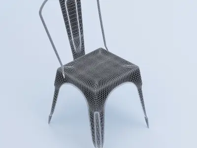 Raw Metal Side Chair 3D model