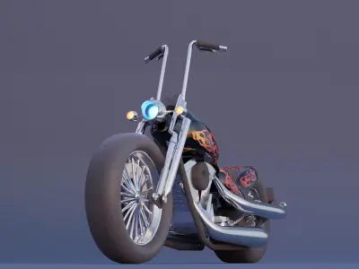Old school motor cycle Free 3D model